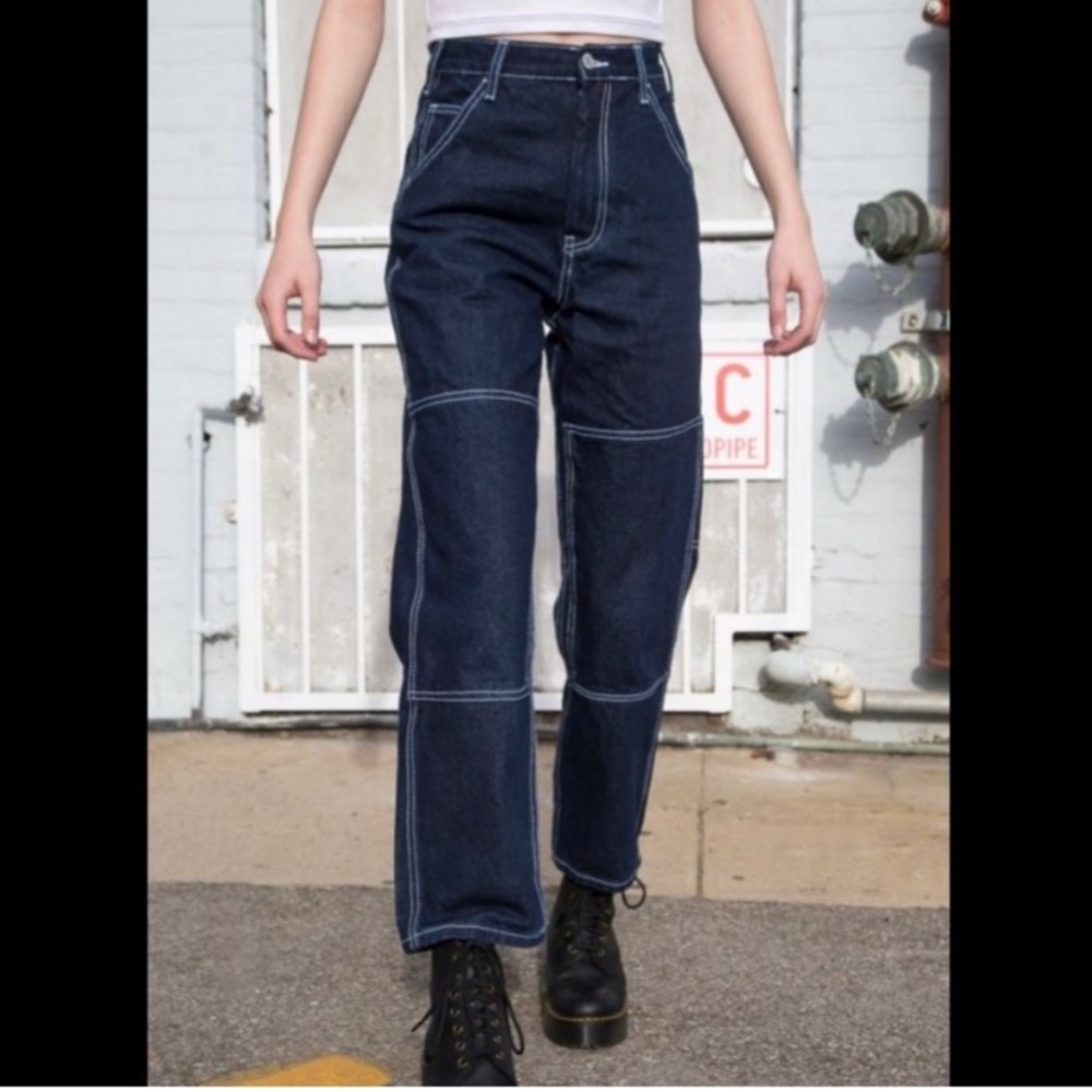 Brandy‎ Melville, denim painters pants jeans, 100% Cotten, Size Medium